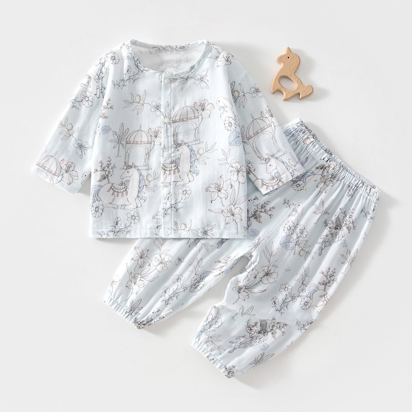 Pajama Sets Long-sleeved Bamboo Fiber Top Children's Suit