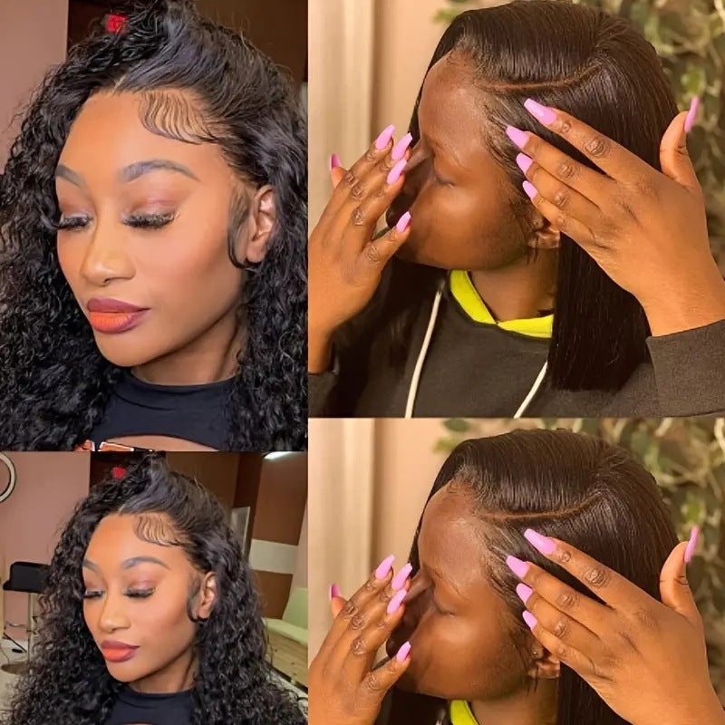 Fashion Front Lace Small Volume Synthetic Wigs African Wound Wig Long Curls