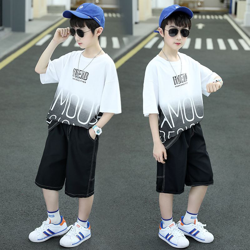 Children's Summer Set Trendy Handsome Fashionable Clothing Short-sleeved Children's Suit