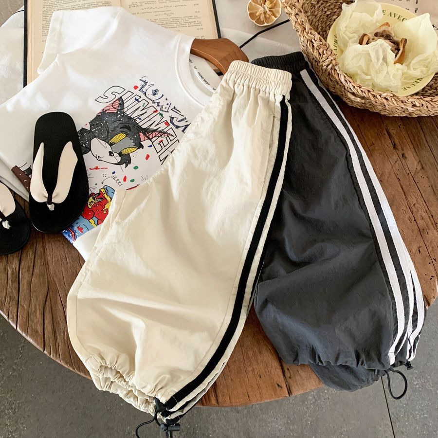 Children's Summer Breathable Soft Pull Casual Versatile Sports Ankle Banded Children's Pants
