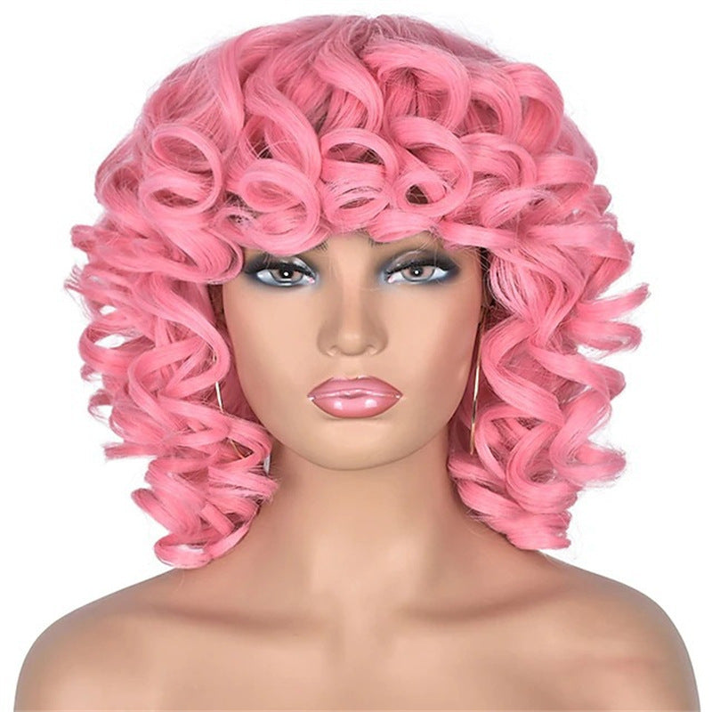 Women's Optional African Small Volume Large Synthetic Wig Short Curly Hair