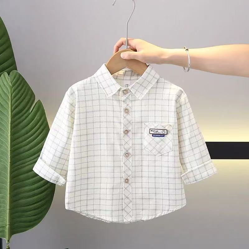 Children's Class Cotton Breathable Casual Long Sleeve Children's Shirt
