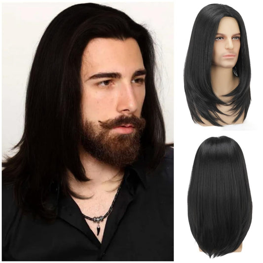 Men's Handsome Hair Mid-length Straight High Temperature Chemical Cos Wig