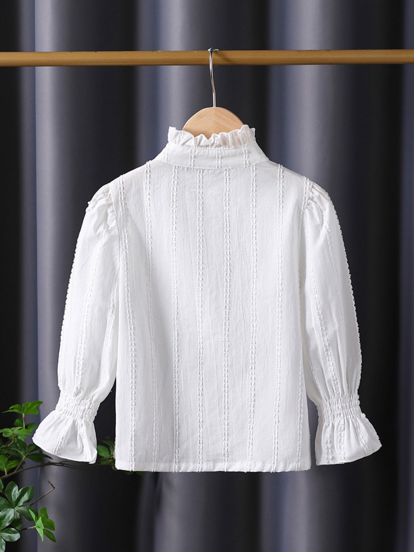 Children's Long-sleeved Fashionable Cotton Lace Stand Collar Princess Children's Shirt