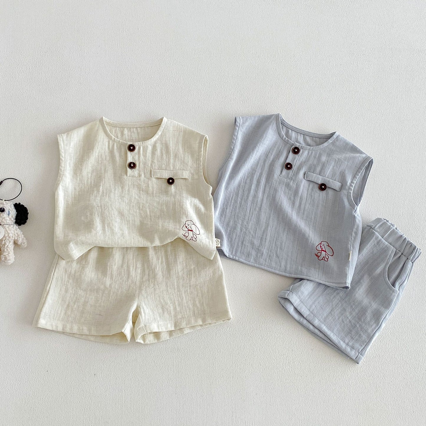 Summer Fashion Cartoon Printed T-shirt Korean Children's Suit