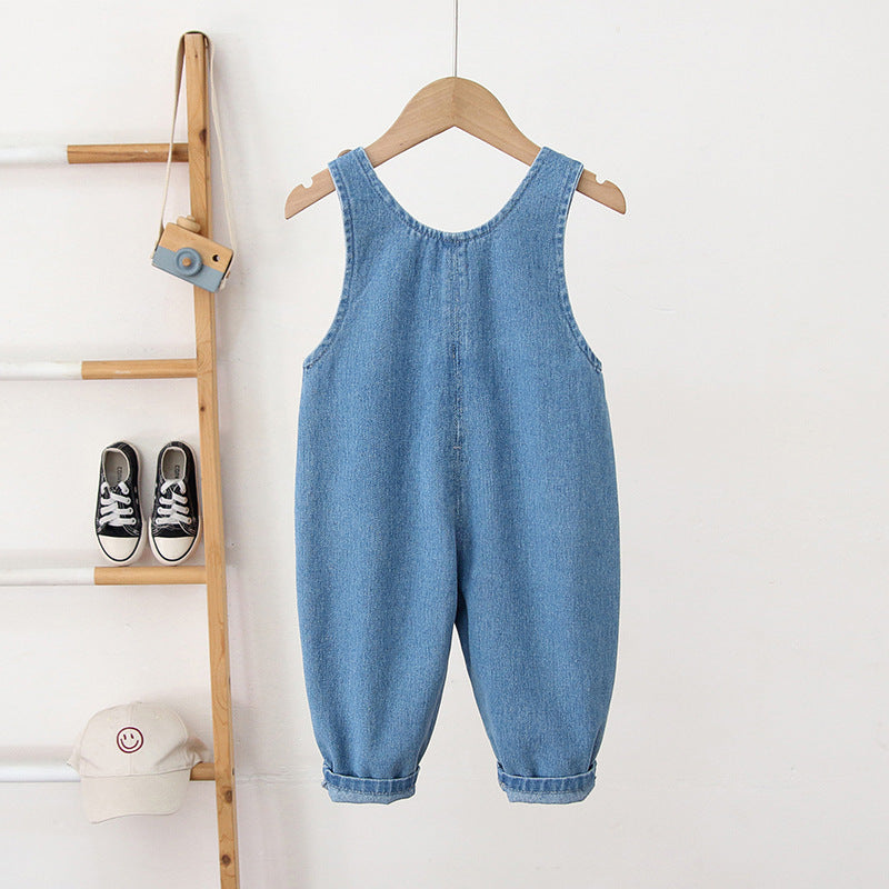 Children's Clothing Overalls Korean Cartoon Boys Denim Children's Pants