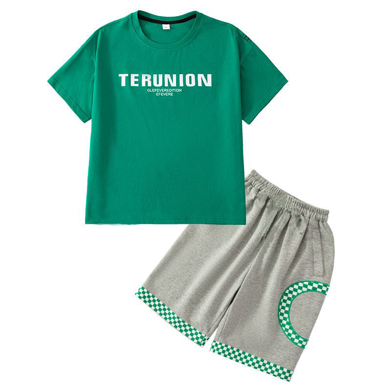 Children's Summer Middle Big Korean Style Fashionable Clothes Handsome Short Children's Suit