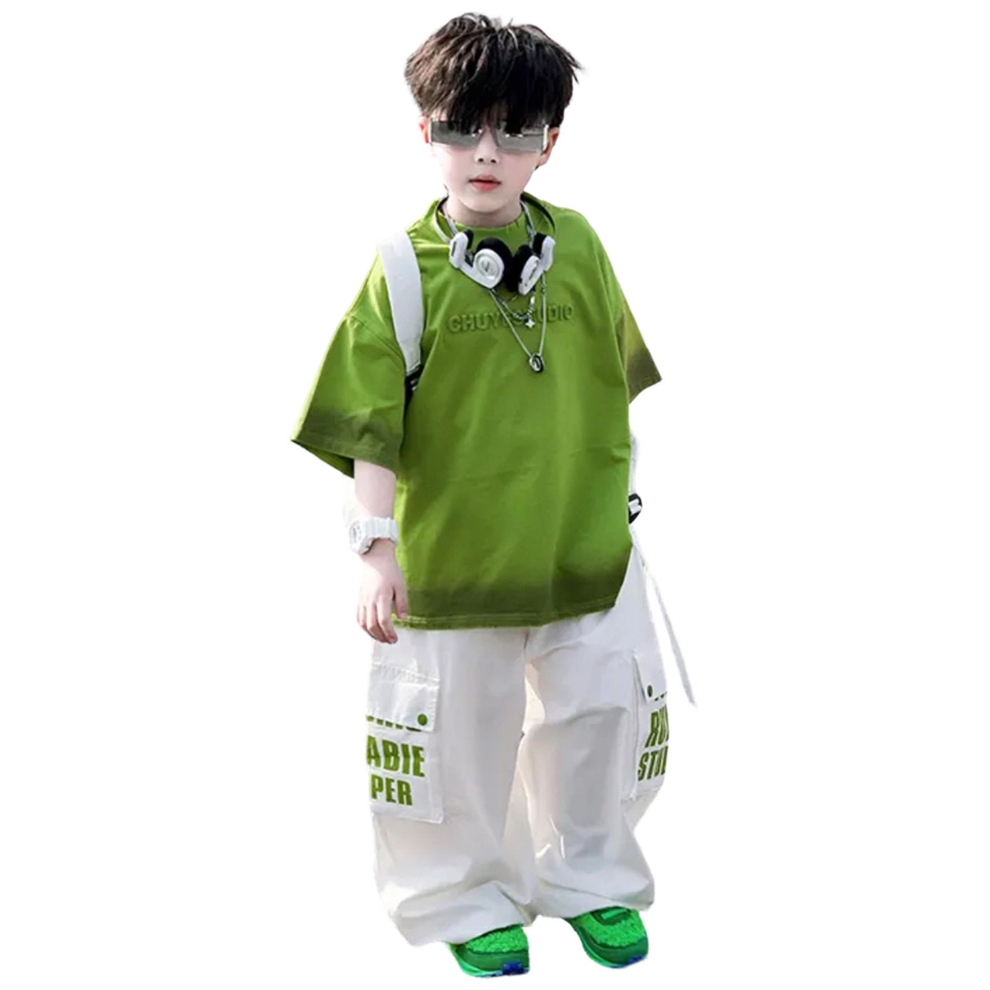 Children's Short-sleeved T-shirt Summer Clothing Korean Style Cool Handsome Wear Boy Children's Suit