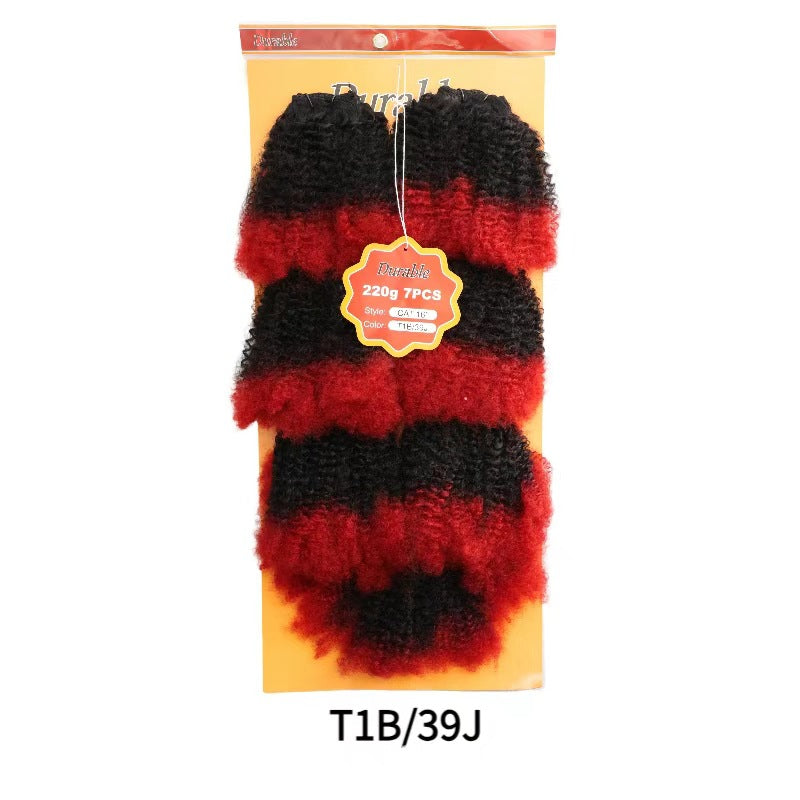 Protein Silk Weft Piece African Long Roll Wig Short Curly Hair