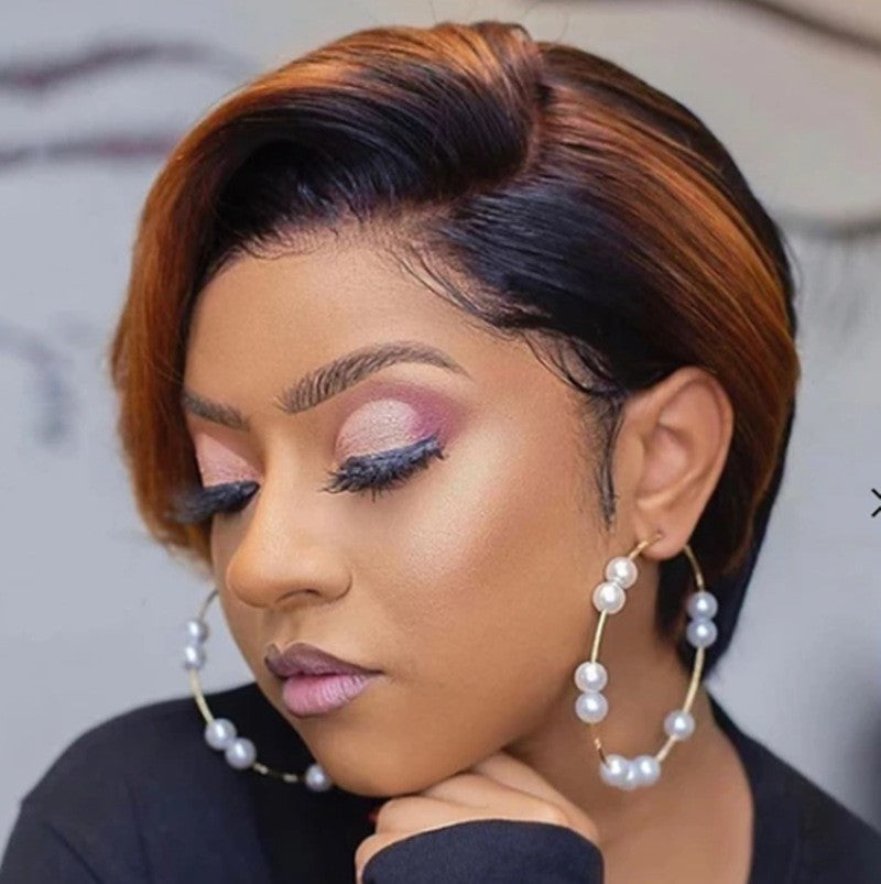 Women's Fashion Dyed Straight Synthetic Wigs Wig Short Curly Hair