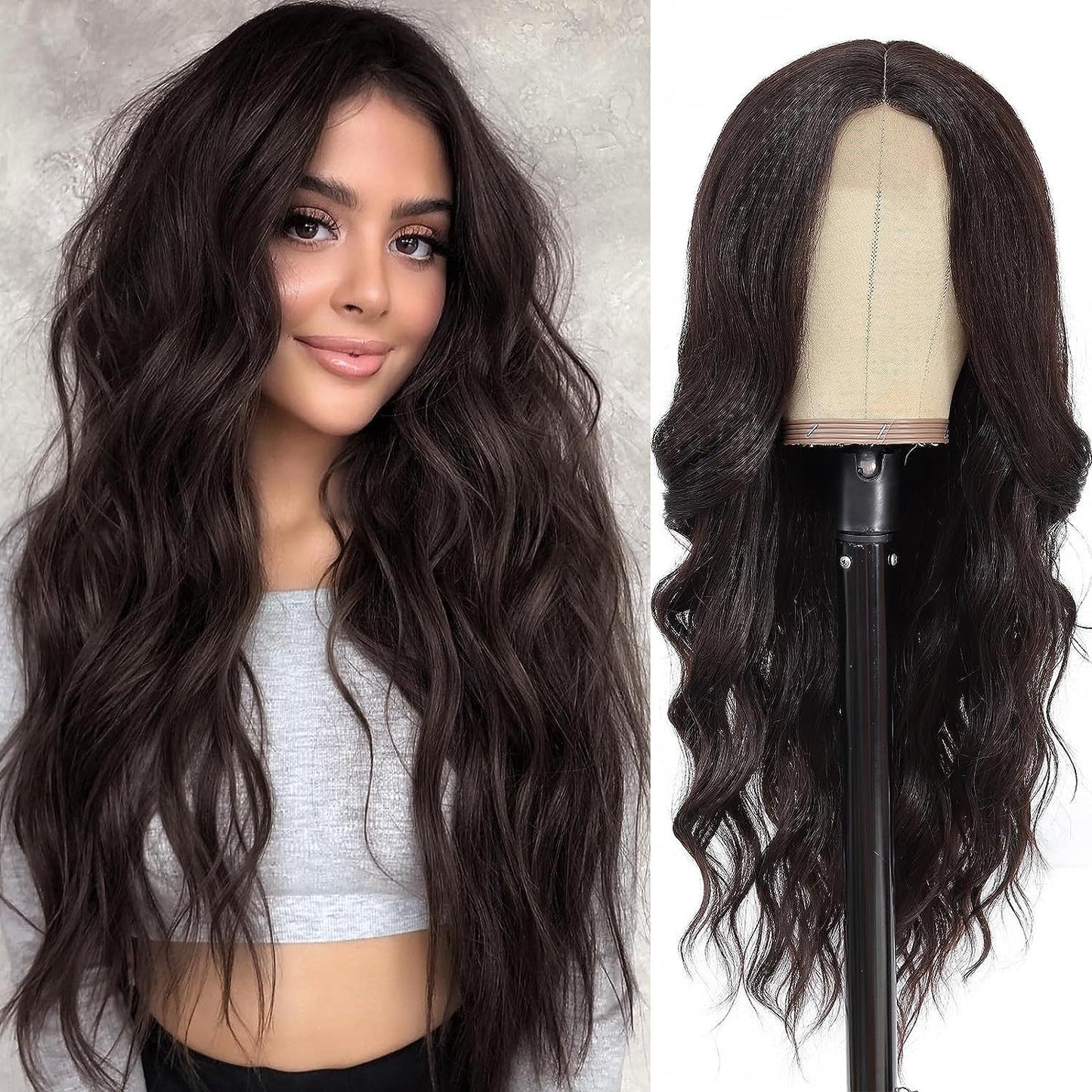 Women's Medium Large Wave Curly Hair Headgear Wig Long Curls