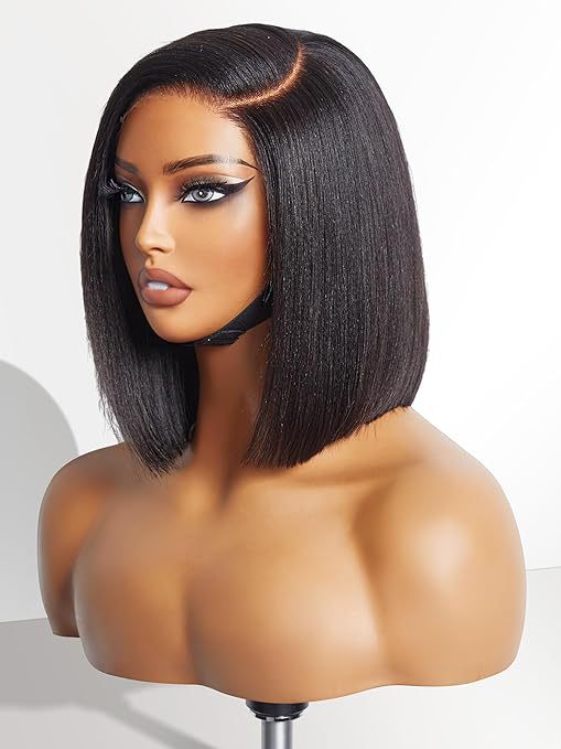 Women's Chemical Fiber Fringe Chestnut Brown Wave Head Wig Short Straight Hair