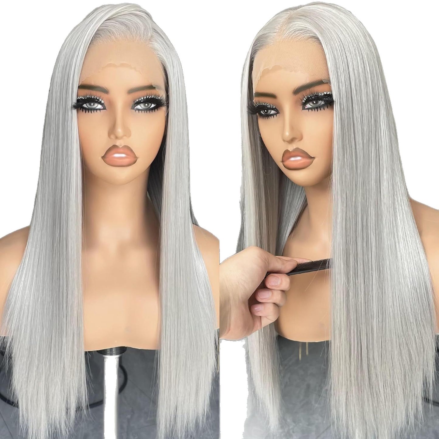Women's Lace African High Temperature Chemical Fiber Long Straight Wig