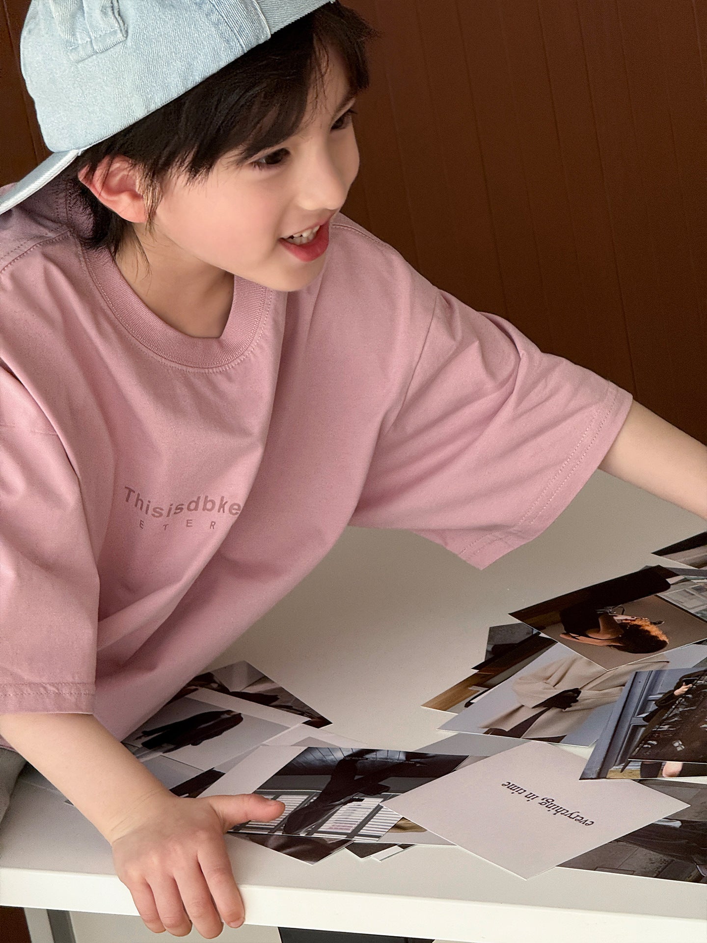 Children's Summer Korean Style Fashion Simple Letter Print Casual Loose Boys Children's T-shirt