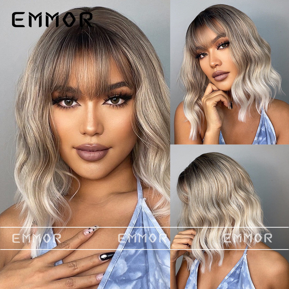 Women's Small Volume Daily Versatile Summer Full Head Wig Short Curly Hair