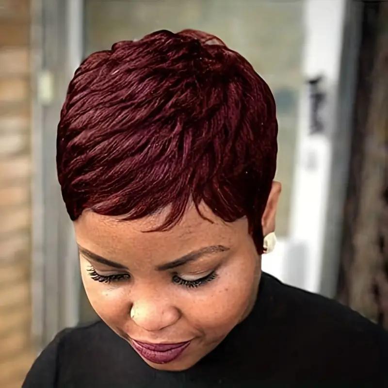 Creative Ultra African Mechanism Chemical Fiber Wig Short Straight Hair
