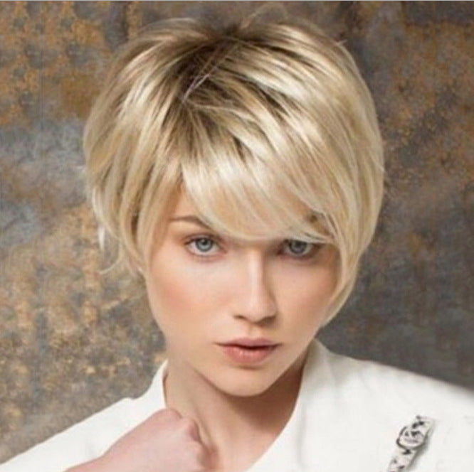 Women's Fashion Cool Smart Chemical Fiber Headgear Wig Short Curly Hair