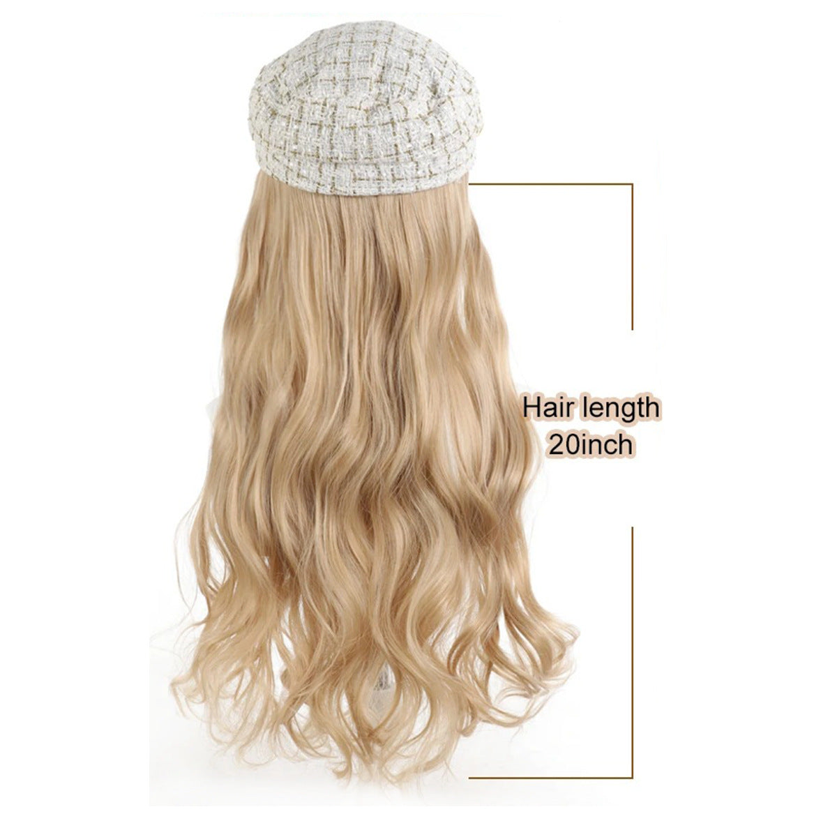 Hat Female Long Curly Hair White Classic Style Other Wig