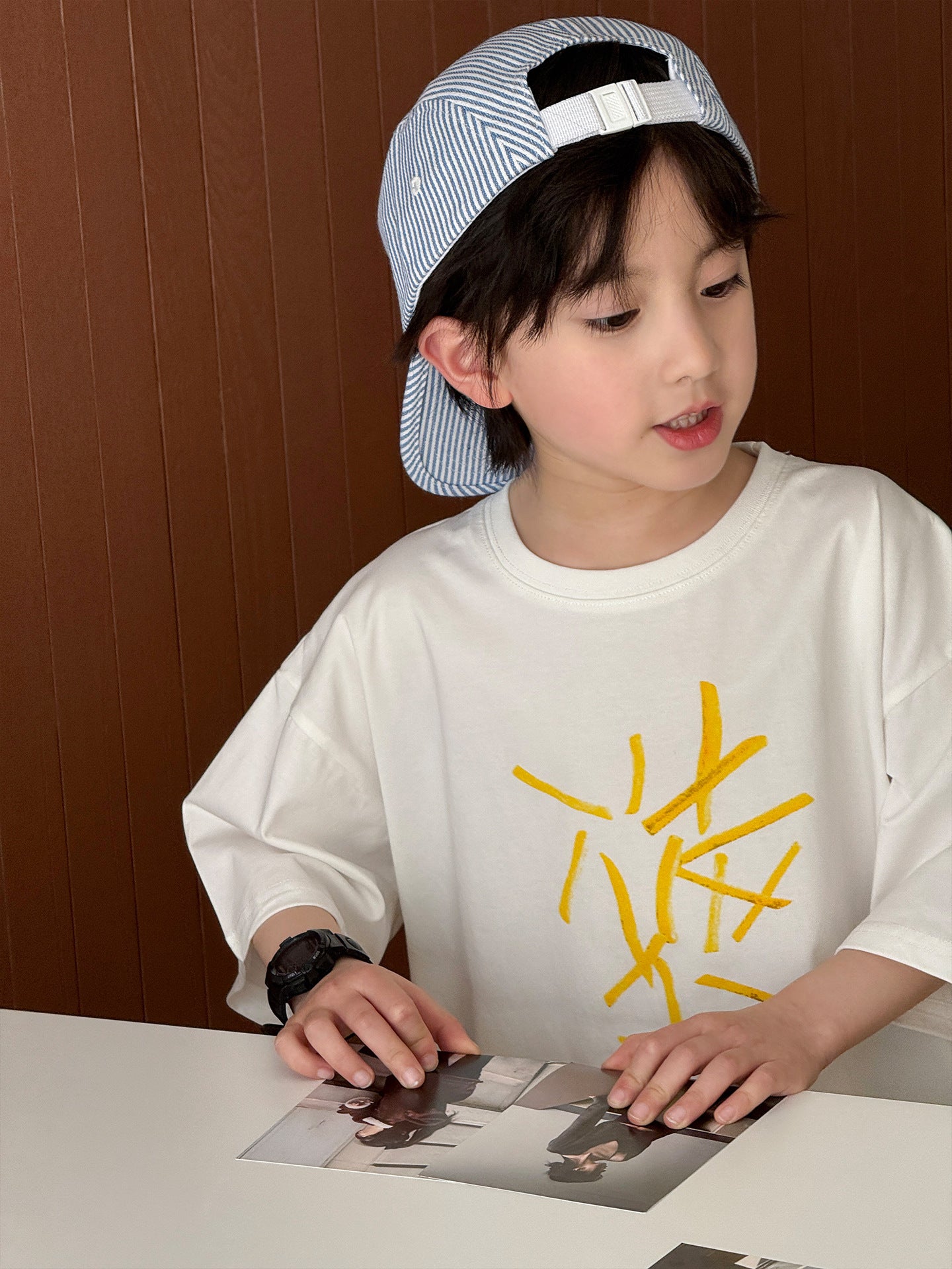 Children's Boys Fun French Fries Printing Casual Children's T-shirt