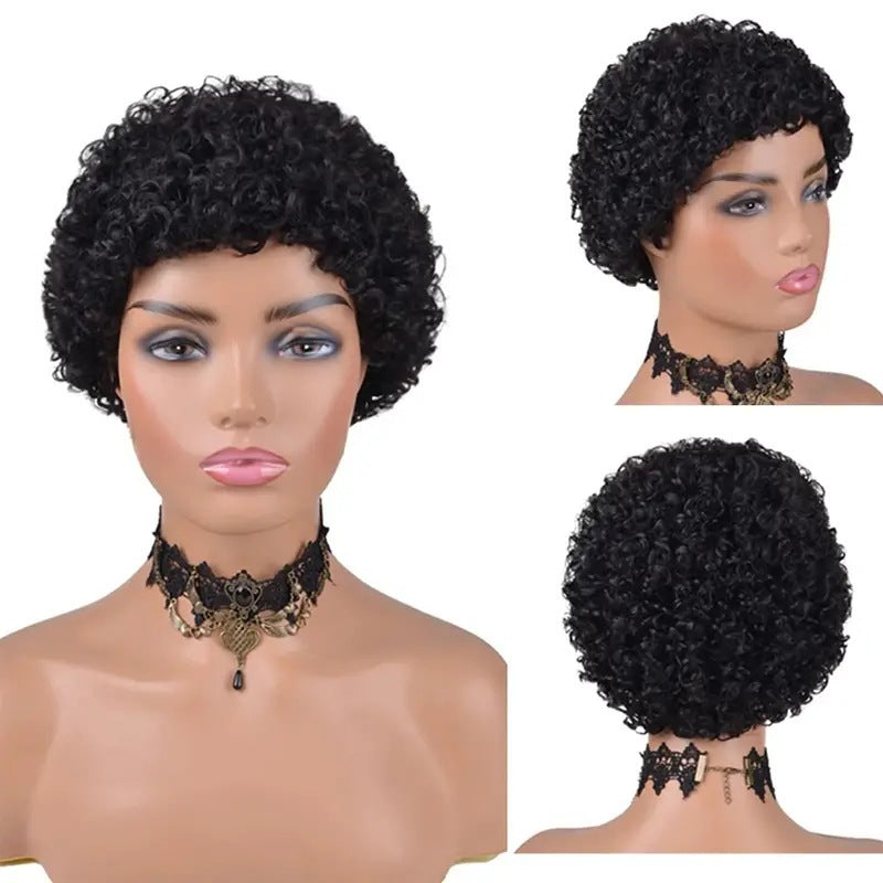 Ultra Natural Wigs With Small Fashion Wig Short Curly Hair