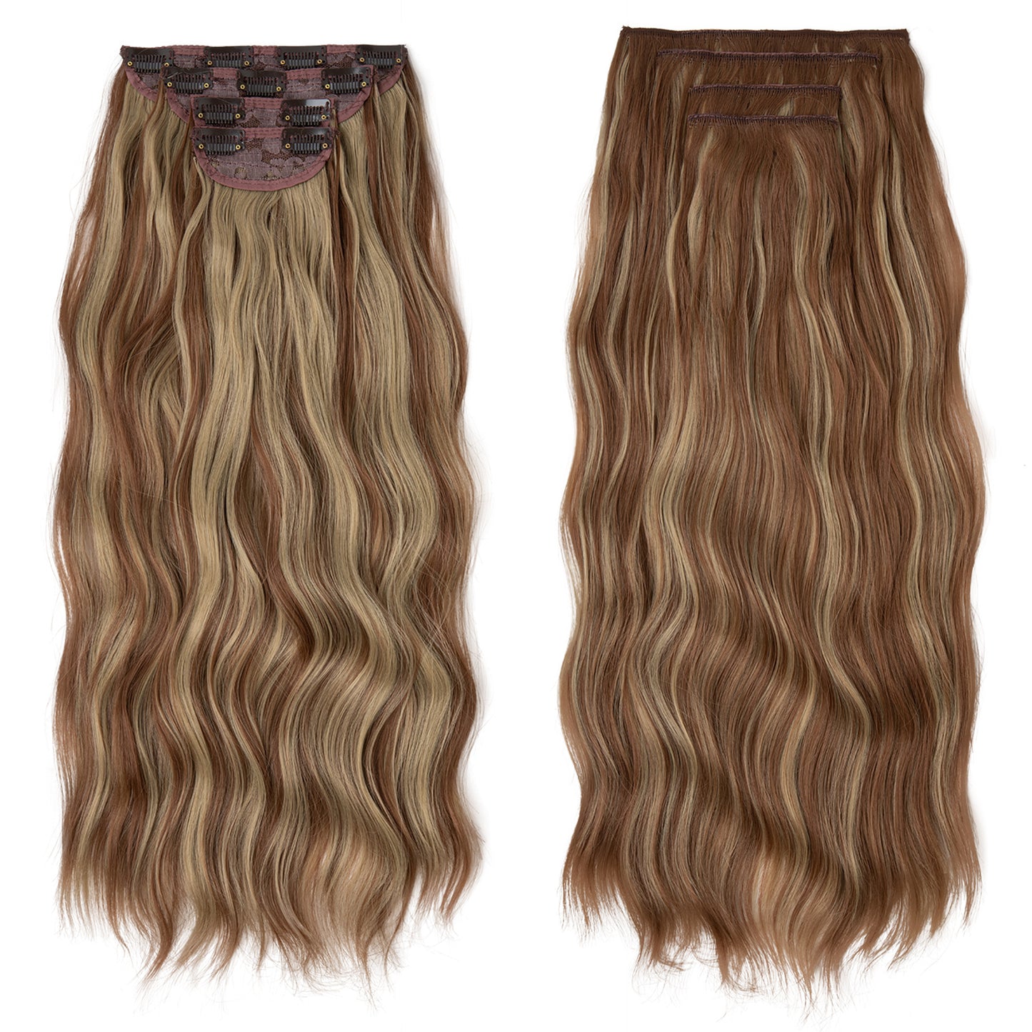 Women's Set Curly Hair Water Ripple One Piece Hairpiece Wig Long Curls