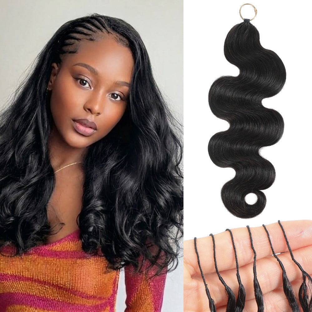 Glamorous Human Crochet Knitting Feather Extension Real Hair Wig