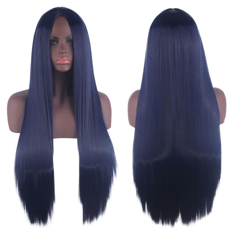 Universal Medium Scalp Black Long Straight Hair Cos Wig