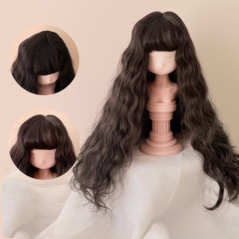 Silk Props With Bangs Small Curls Hair Cos Wig