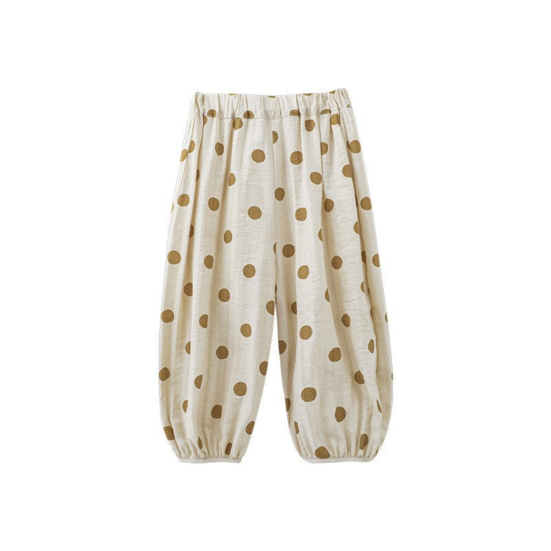 Children's Polka Dot Casual Outdoor Ice Silk Trousers Children's Pants