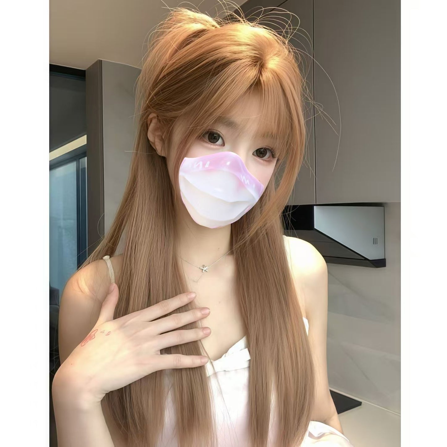 Medium Big Wave Natural Hairstyle Whole Long Straight Wig