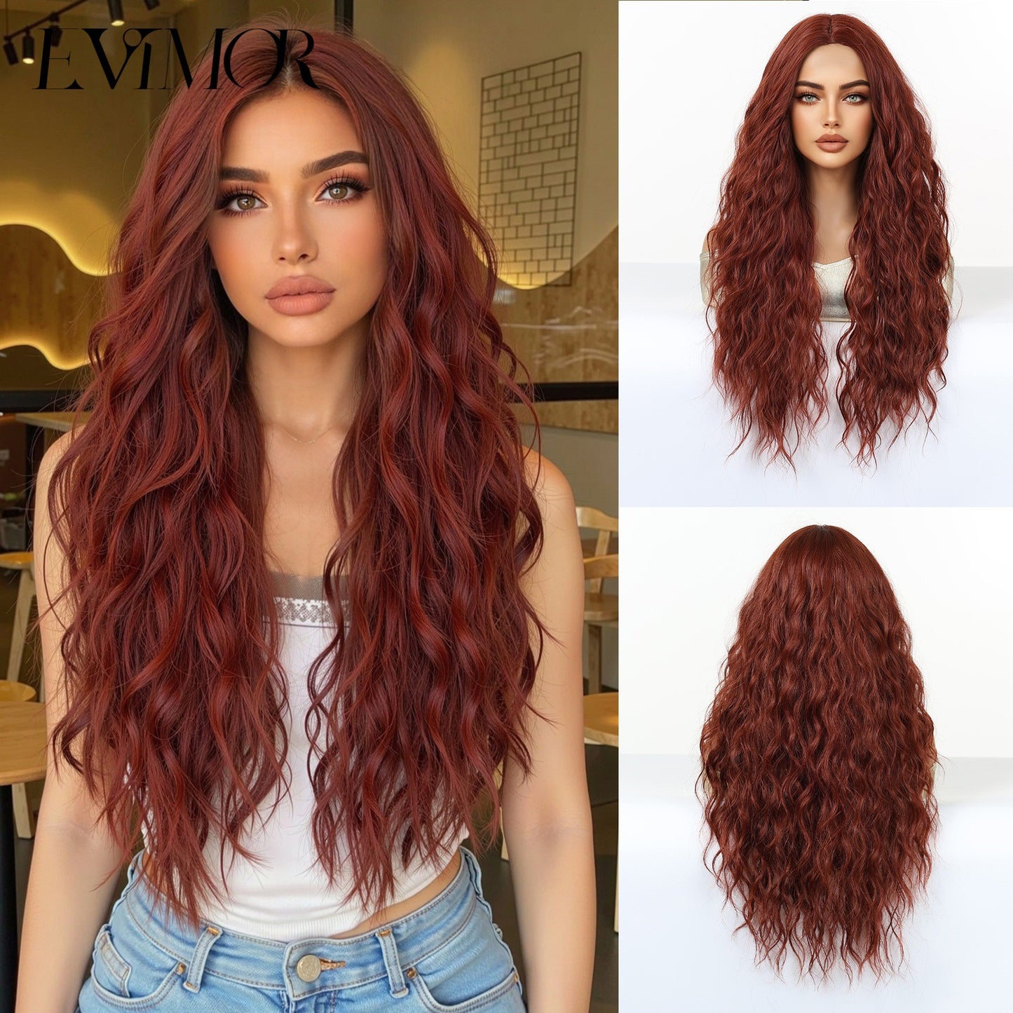 Women's American Curly Inch Fluffy Hair Simulation Natural Wig Long Curls