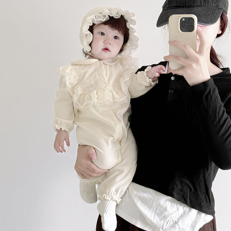 For Babies Autumn Clothing Full Moon Year Jumpsuit Princess Jumpsuit, Climbing Suit