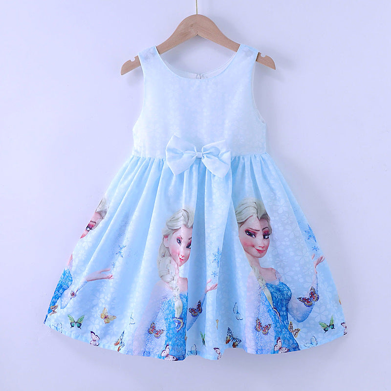 Children's Princess Elsa Cotton Sleeveless Vest Summer Children's Dress