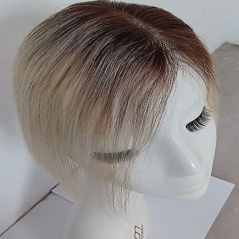 Golden Set Increase Cover Gray Forehead Boundless Natural Seamless Top Real Hair Wig