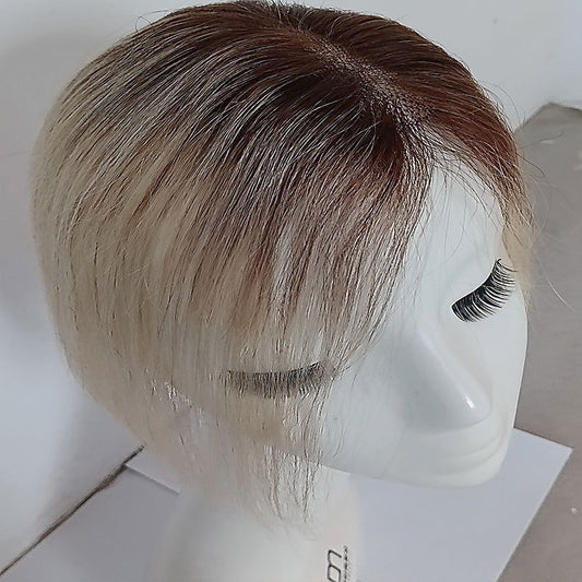 Golden Set Increase Cover Gray Forehead Boundless Natural Seamless Top Real Hair Wig