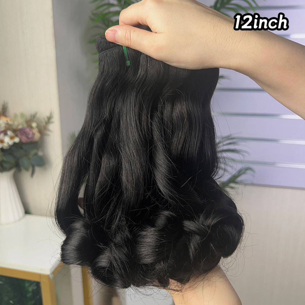 Beautiful Front Lace Weft Headgear Human Real Hair Wig