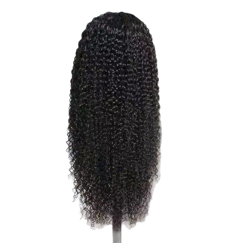 Women's Black African Small Curling Iron Set Hair Wig Long Curls