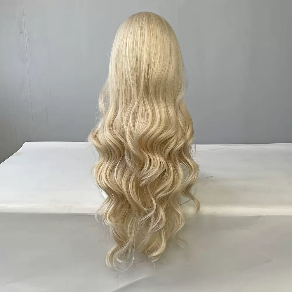 Women's Forehead Lace Natural Mid-length Hair Big Wave Small Curly Wig Long Curls