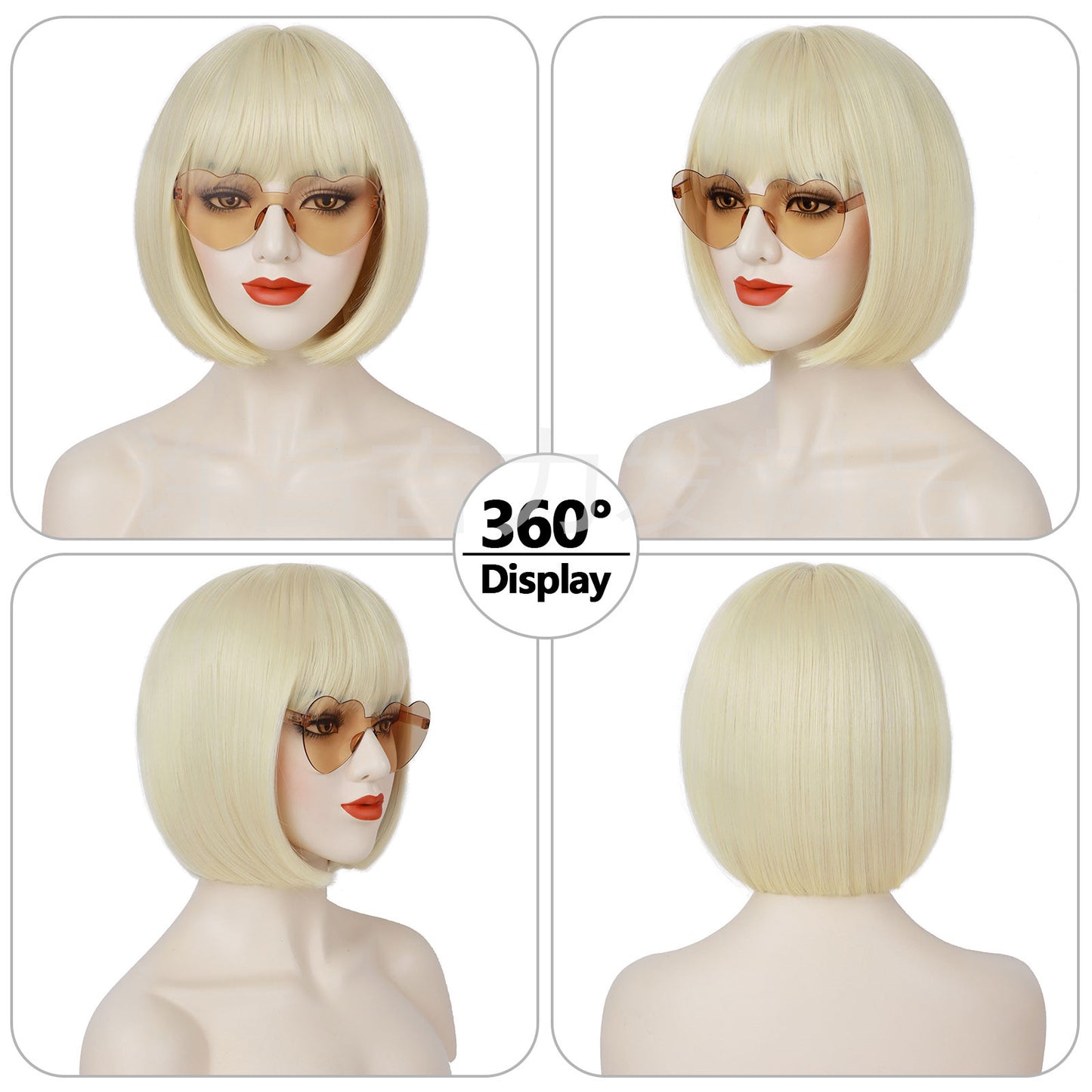 Unique Head Cover Bangs Synthetic Wigs Wig Short Straight Hair