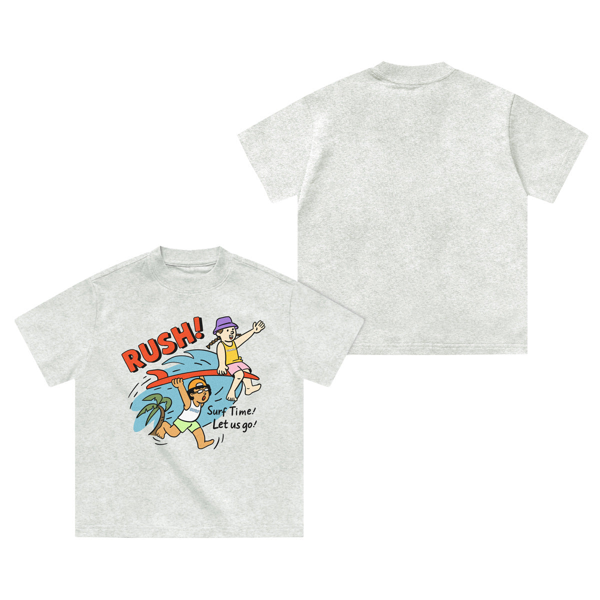 Children's Older Summer Print Cotton Clothes Heavy Short Sleeve Tops Children's T-shirt