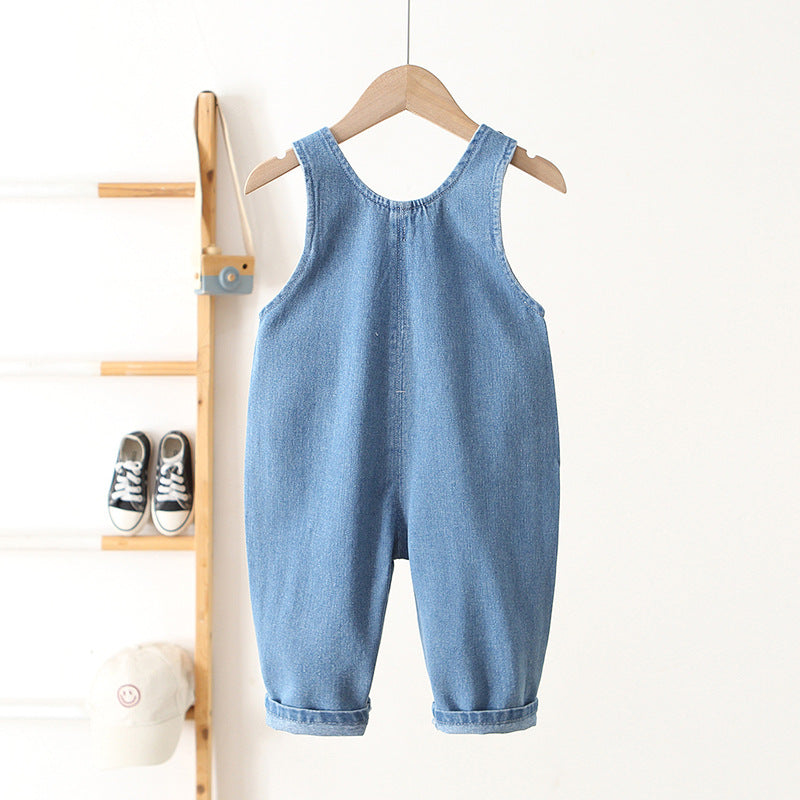 Children's Clothing Spring Suspender Korean Style Boys Cartoon Printed Cute Children's Pants