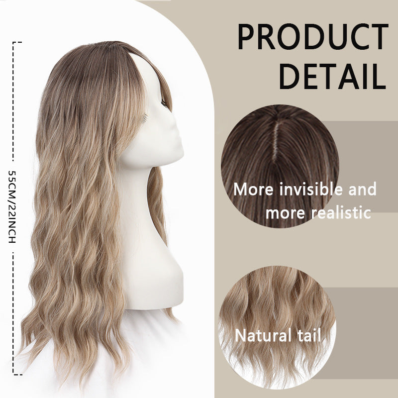 Hair Piece Water Ripple Long Curly Chemical Fiber Head Covering Wig Ponytail