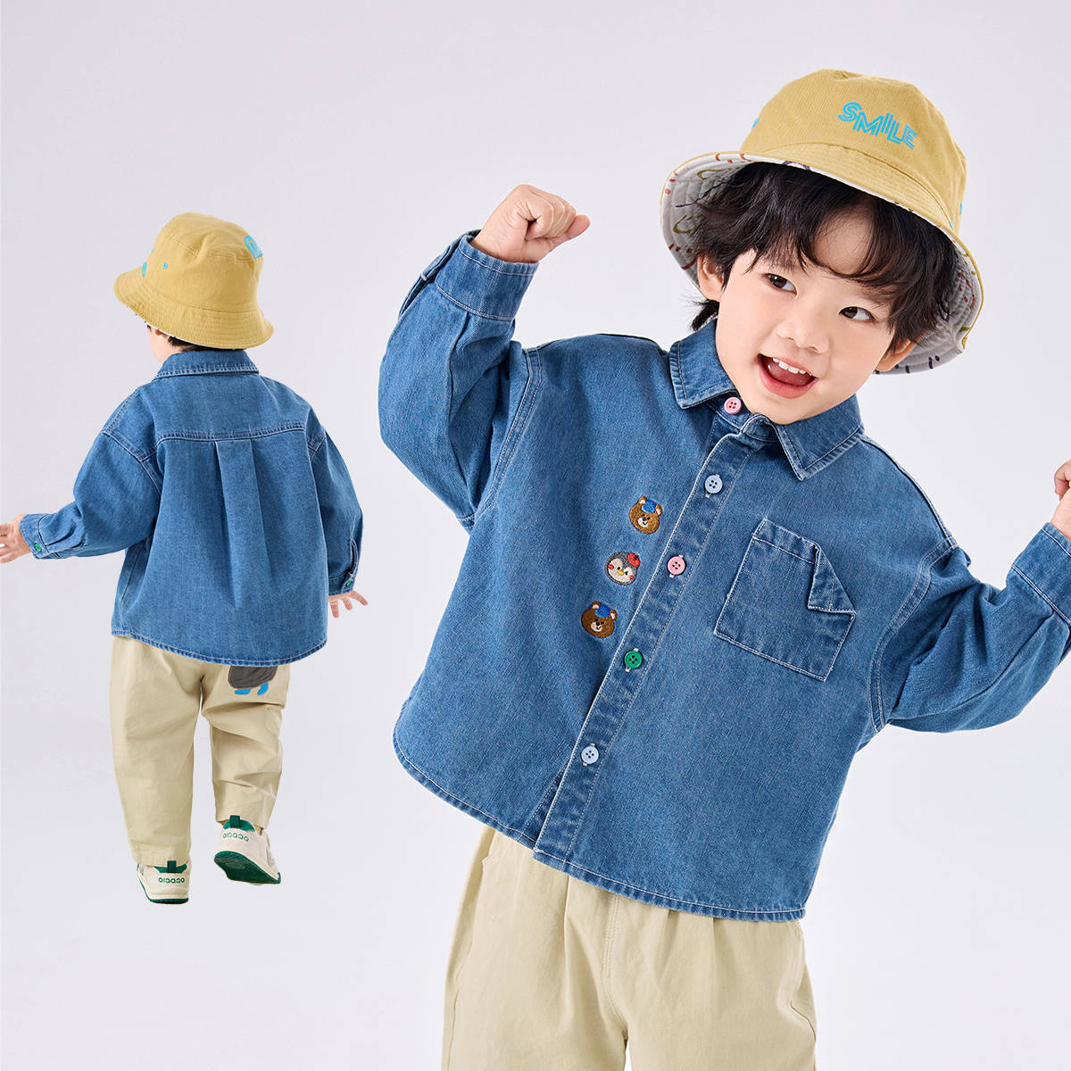 Children's Cute Cartoon Denim Jacket Spring Fashion Children's Shirt