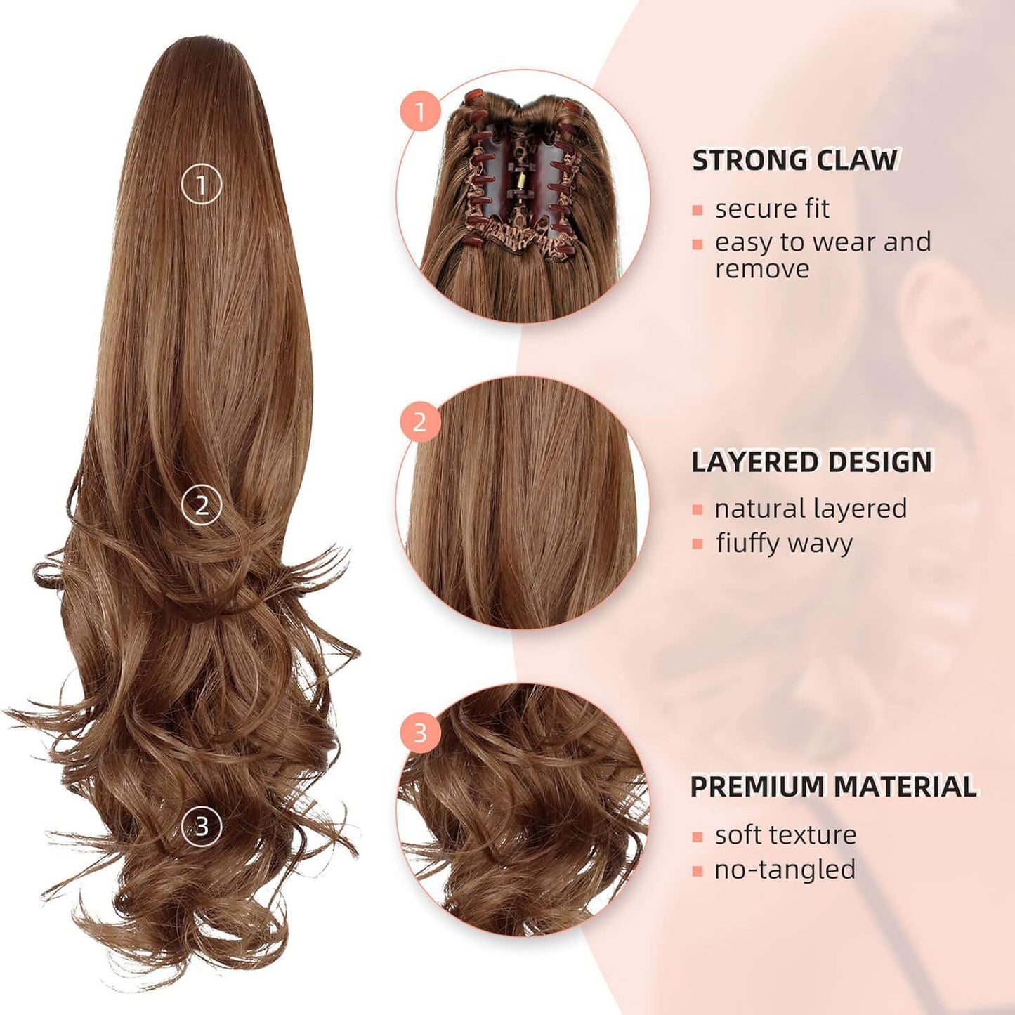 Comfortable Grip High Fiber Bowknot Fluffy Wig Ponytail
