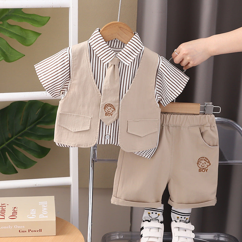 Children's Clothing Summer Short-sleeved Cute Shorts Vest Children's Suit