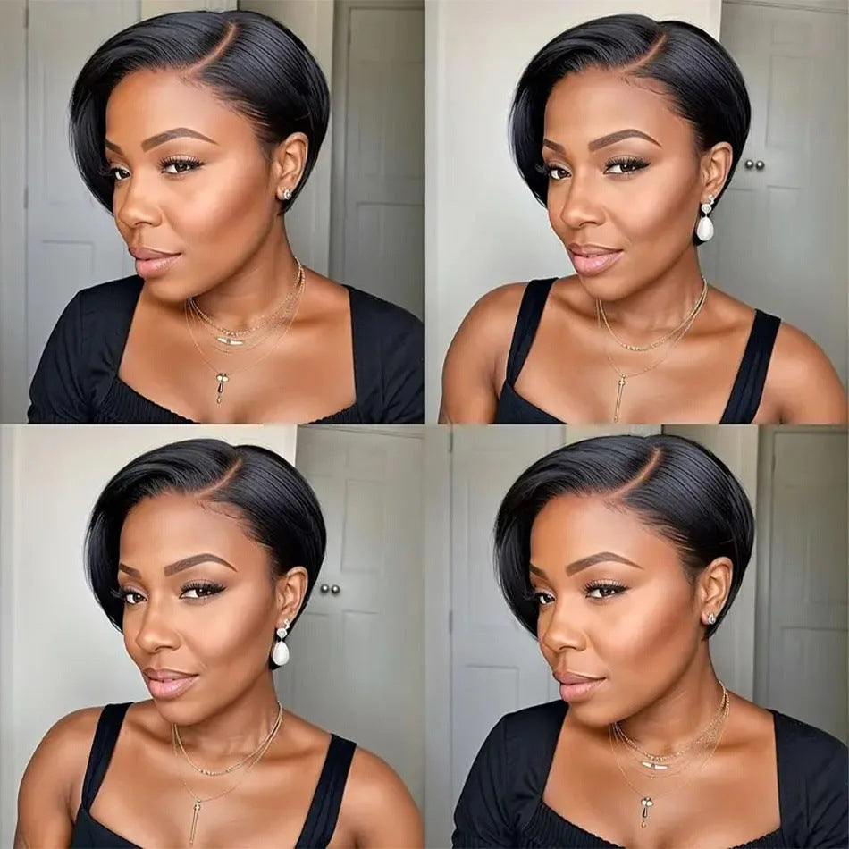 Lace Pixie Cut Short Bob Human Real Hair Wig