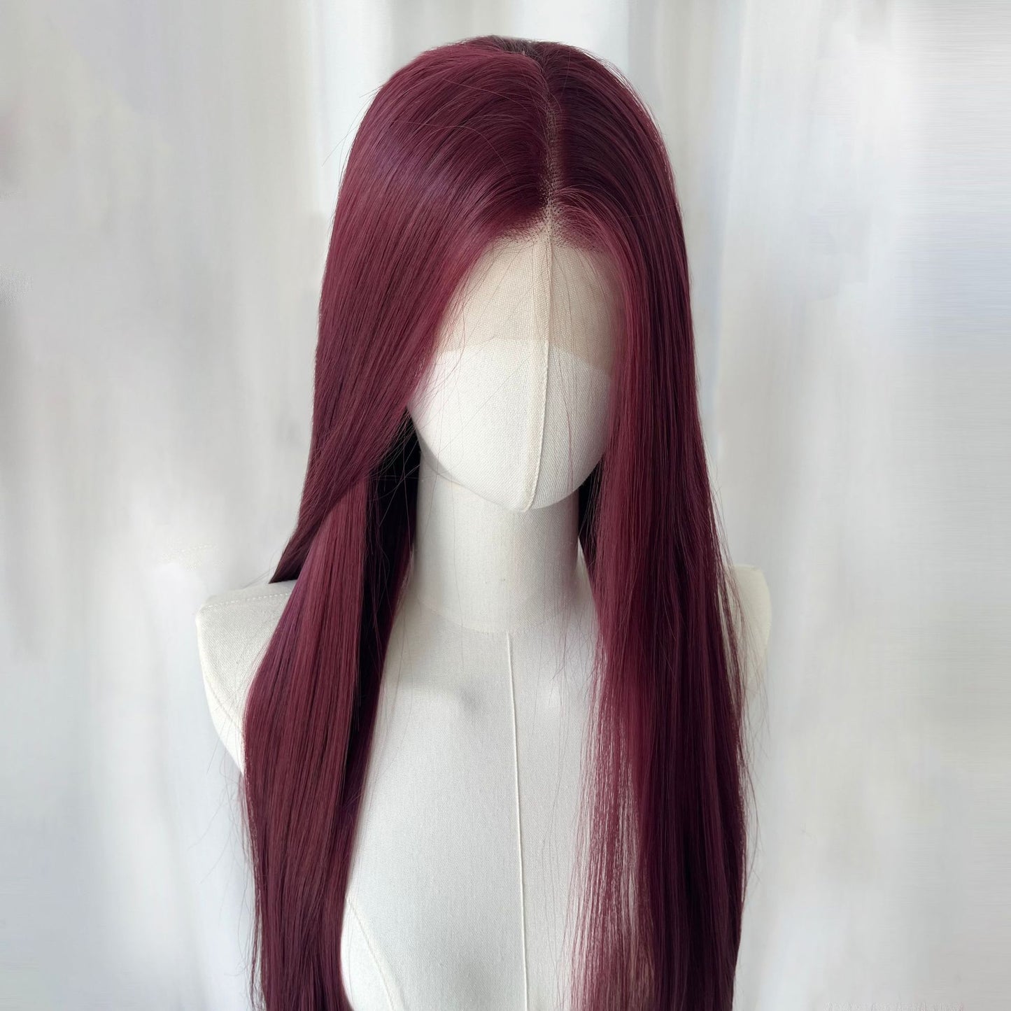 Hand Crochet Head Cover Embryo Crocheting Forehead Lace Free Long Straight Wig