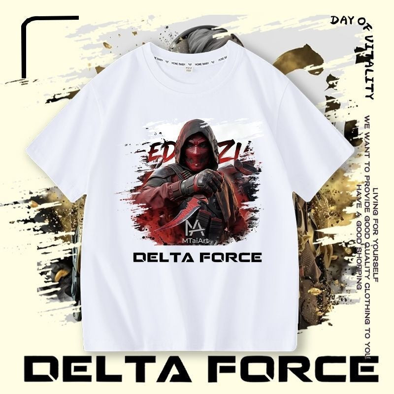 Dragon Eclipse Gold Rose Peripheral Boys Short Sleeve Loose Half-sleeve Children's T-shirt