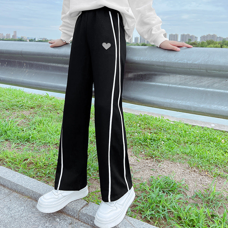 Fashionable Wide Leg Medium Large Western Style Casual Children's Pants