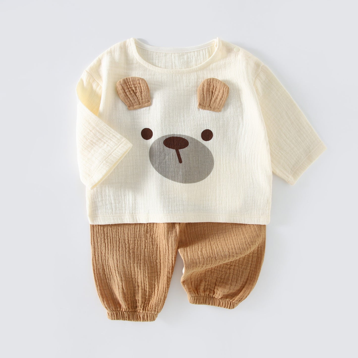 Pullover Pure Cotton Pajama Sets Summer Outwear Boys Cartoon Children's Suit